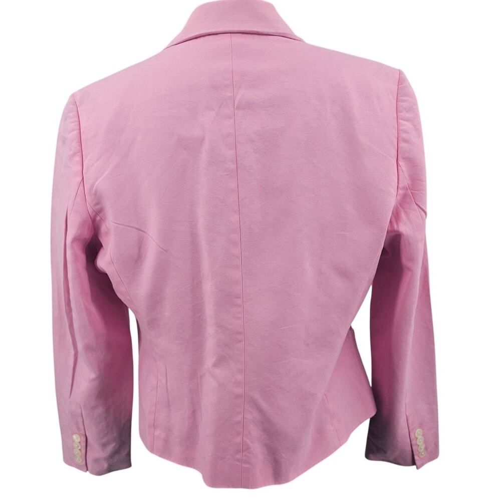Lauren Ralph Lauren Pink Single Button Cotton Blazer Jacket Women's 14 3979 - Picture 2 of 10